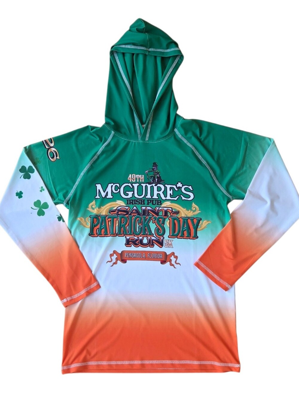 Hooded Rash Guard UPF 50+ McGuire's Irish Pub 2026 St. Patricks Day Run Unisex S